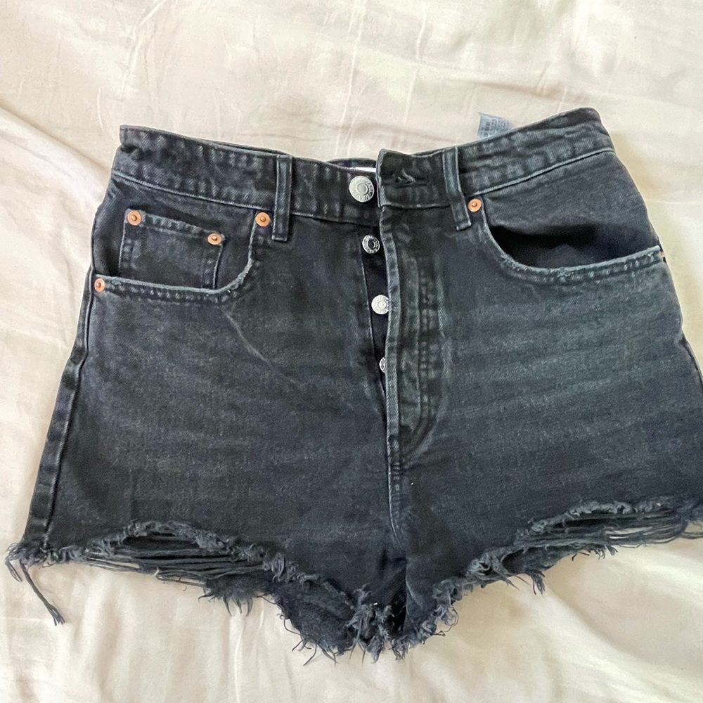 Black Zara high waisted black Jean shorts